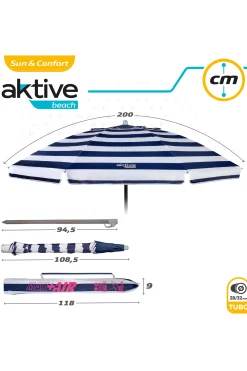 Sombrilla Playa 200 CM Con Techo De Ventilación + Protección Uv50 Aktive Beach