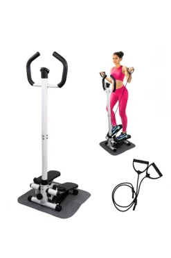 Stepper Con Brazos Intensidad Ajustable Bandas De Resistencia Step Pro Mobiclinic