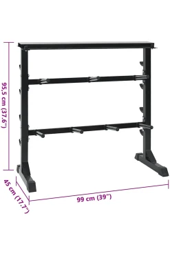 Suporte Para Halteres Com 7 Suportes E 8 Ganchos 300 Kg Aço Vidaxl Aço