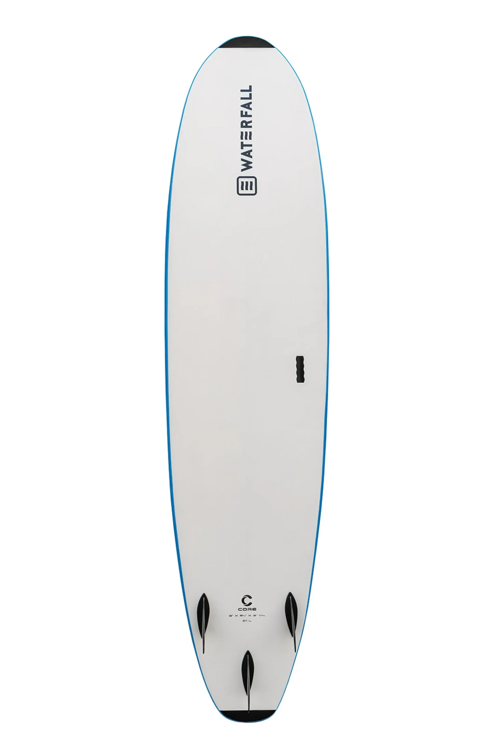Tabla Surf Waterfall Core 8' Azul + Leash + Quillas