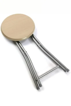 2 Taburetes Plegables De Metal Y Madera Hersig