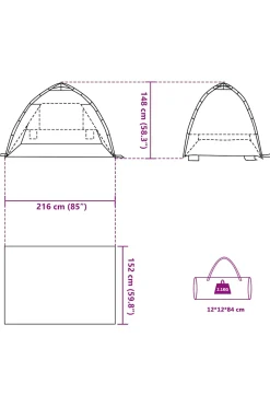 Tienda De Playa 2 Personas Impermeable Vidaxl 216x152x148 CM