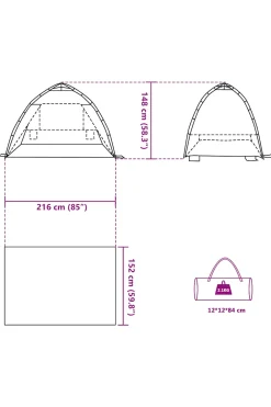 Tienda De Playa 2 Personas Impermeable Vidaxl 216x152x148 CM
