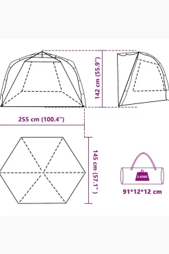 Tienda De Playa 3 Personas Impermeable Vidaxl 255x145x142 CM