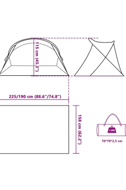 Tienda De Playa 2 Personas Impermeable Vidaxl 225/190x158x115 CM