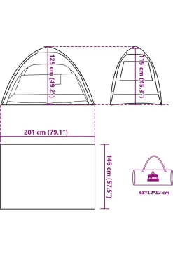 Tienda De Playa Vidaxl 2 Personas Impermeable Apertura Rápida