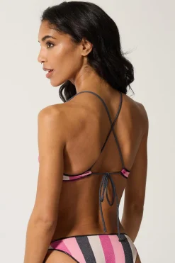 Top Bikini Rayas Silver