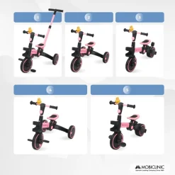 Triciclo 5 En 1 Bocina De Pato Evolutivo Manillar Asiento Ajustable Chase Mobiclinic