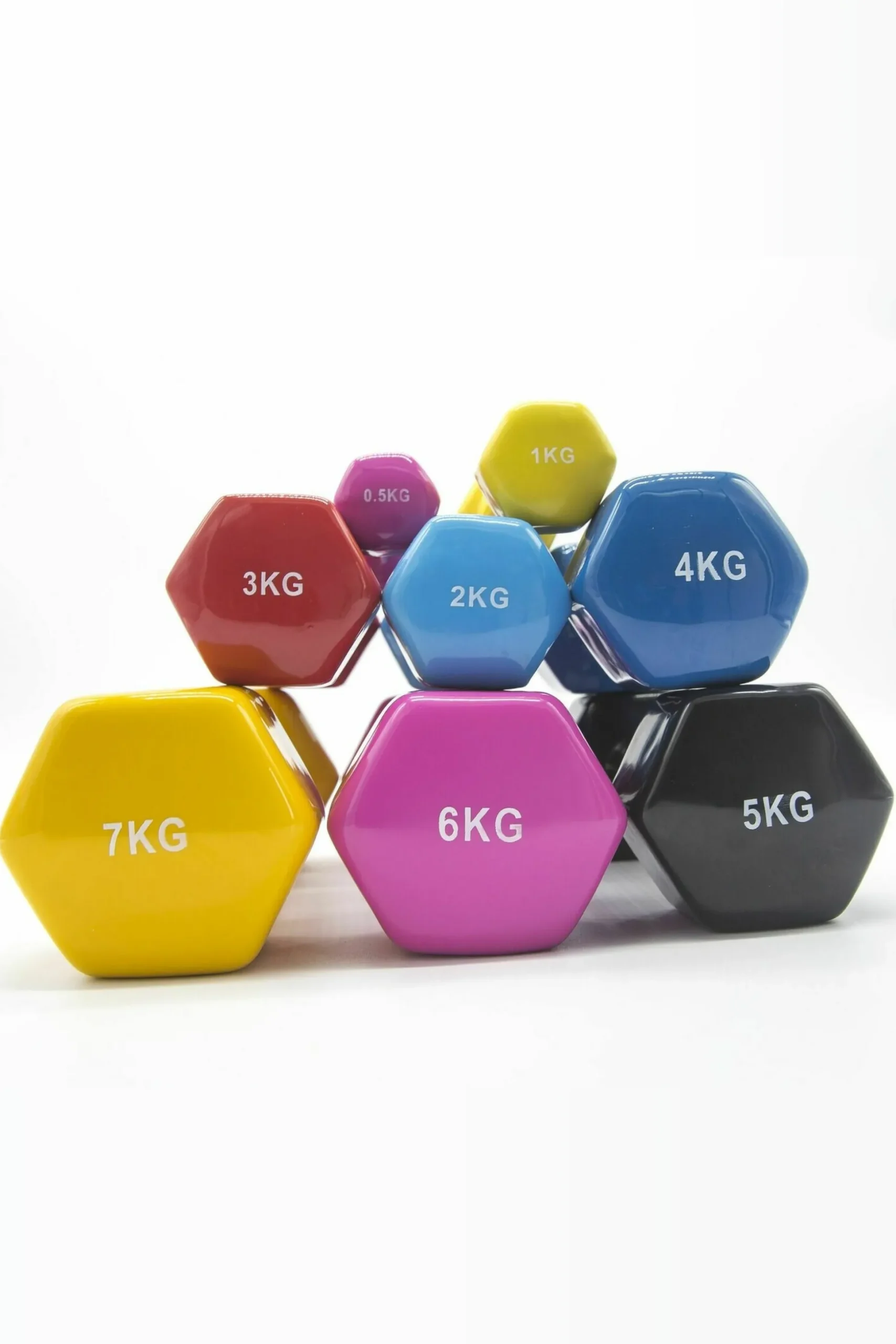 2 Unidades De 0,5 Kg Mancuernas Hexagonales De Vinilo