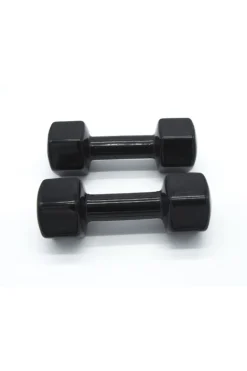 2 Unidades 5 Kg Mancuernas Pesas Hexagonales De Vinilo Fitness Gimnasia Negro