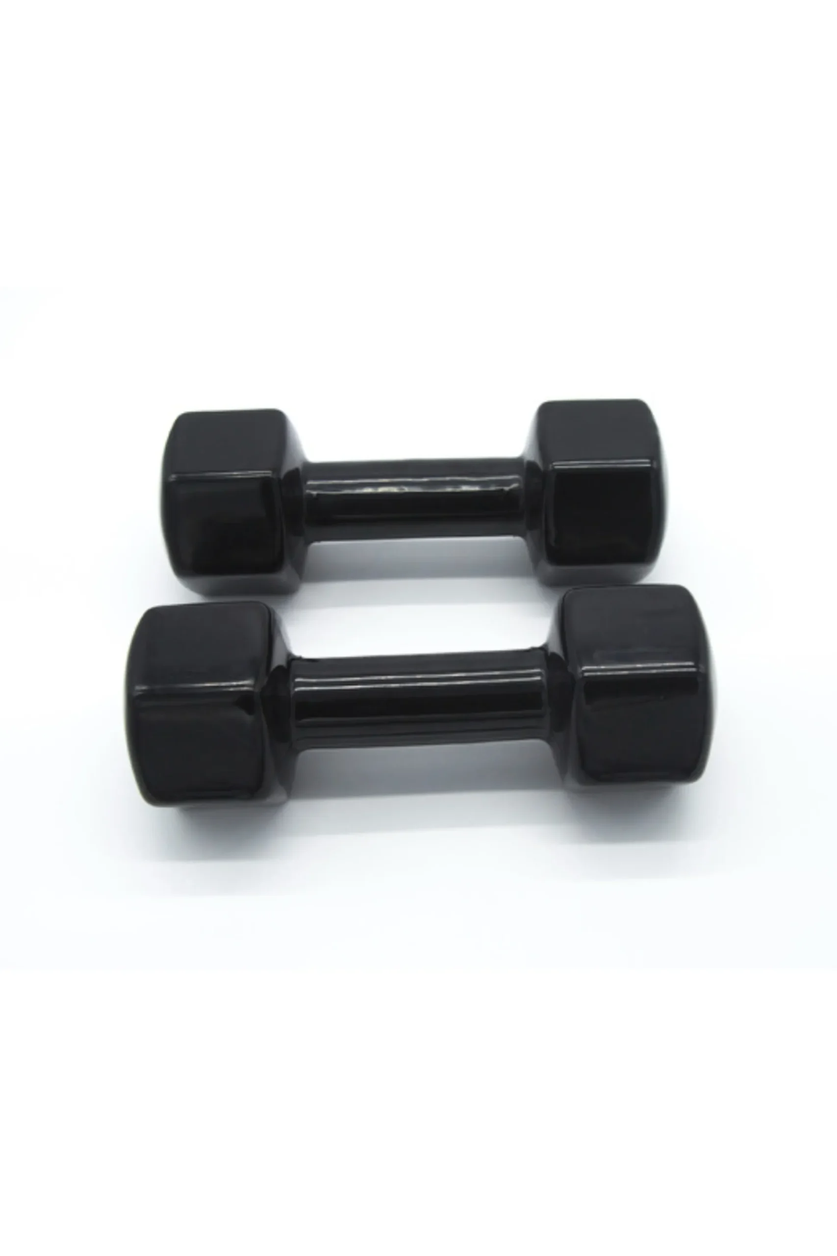 2 Unidades 5 Kg Mancuernas Pesas Hexagonales De Vinilo Fitness Gimnasia Negro