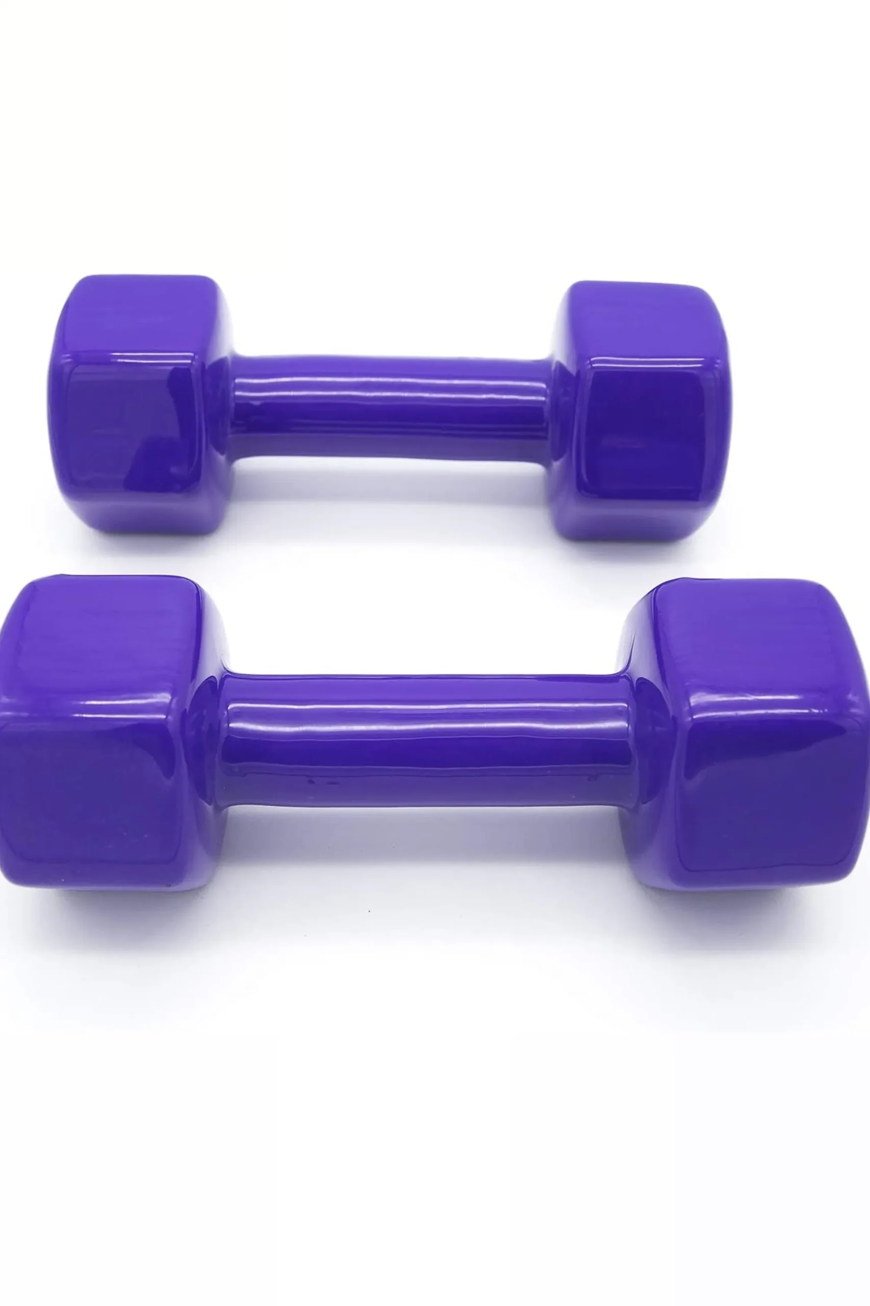 2 Unidades 8 Kg Mancuernas Pesas Hexagonales De Vinilo Fitness Gimnasia Morado