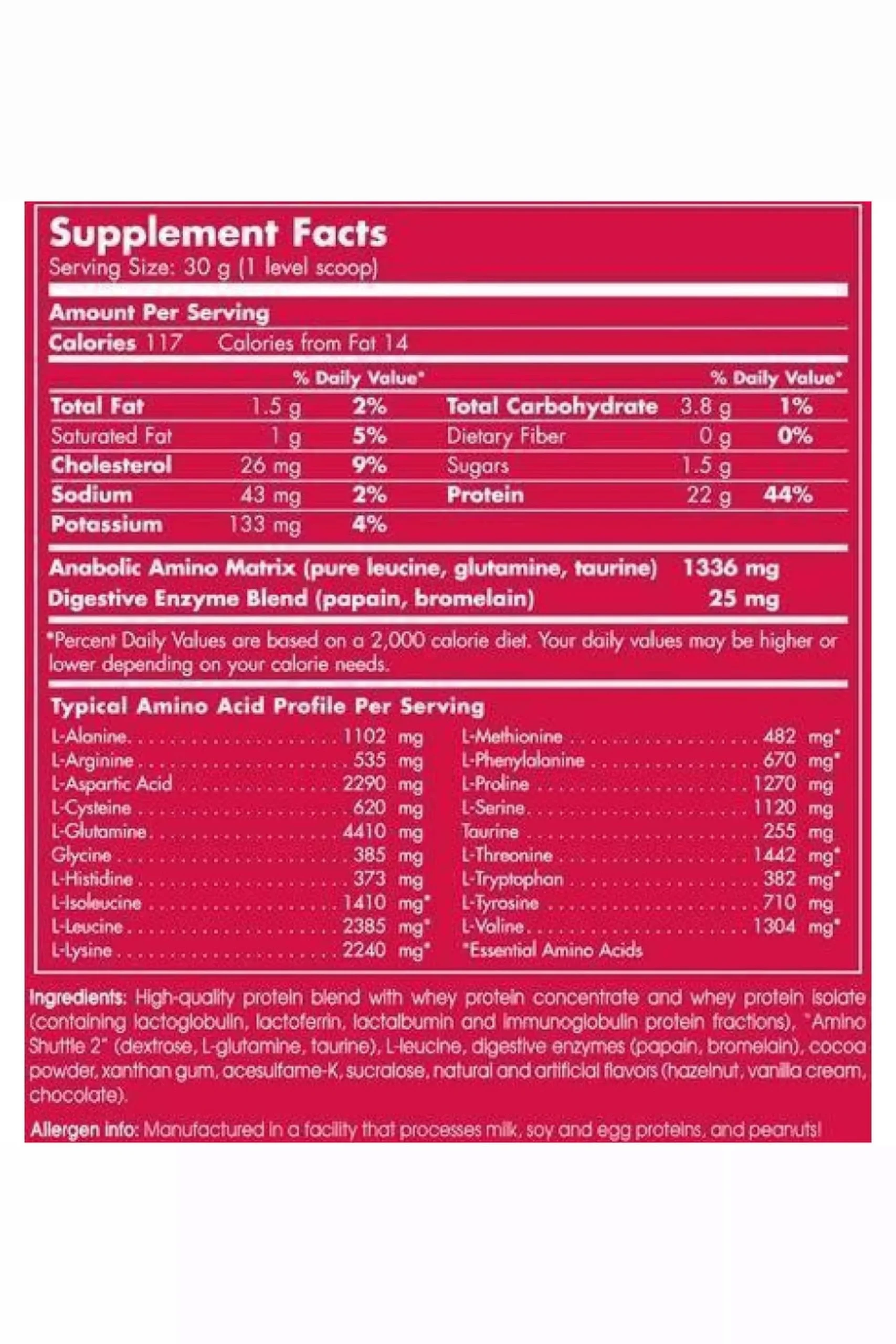 100% Whey Protein Professional 2,27 Kg Chocolate - Avellana