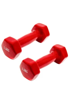 2x Mancuernas Pesas De 1,5kg Agarre Vinilo Suave Ejercicio
