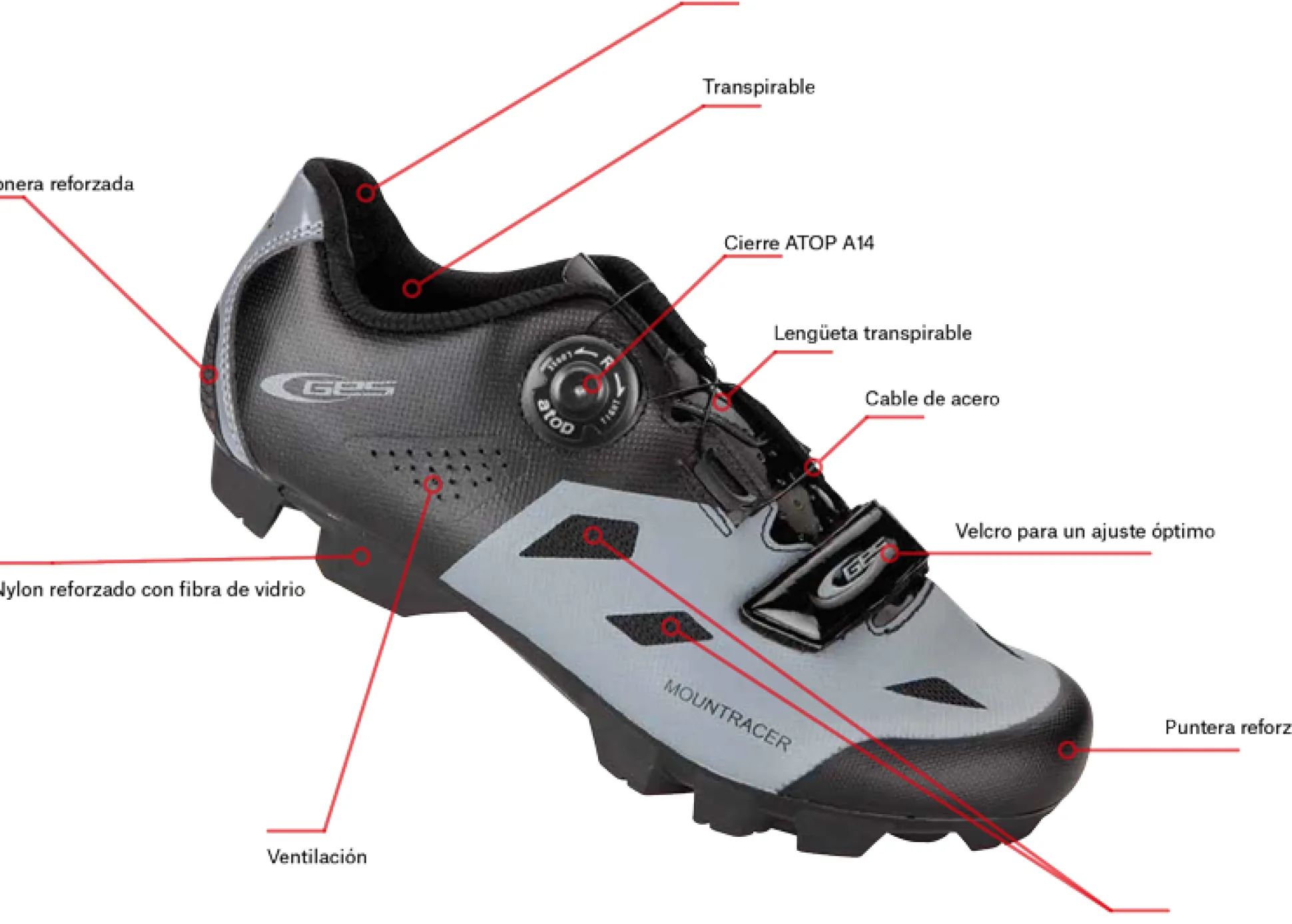 Zapatilla Mtb Mountracer Ges Naranja/negra T/41